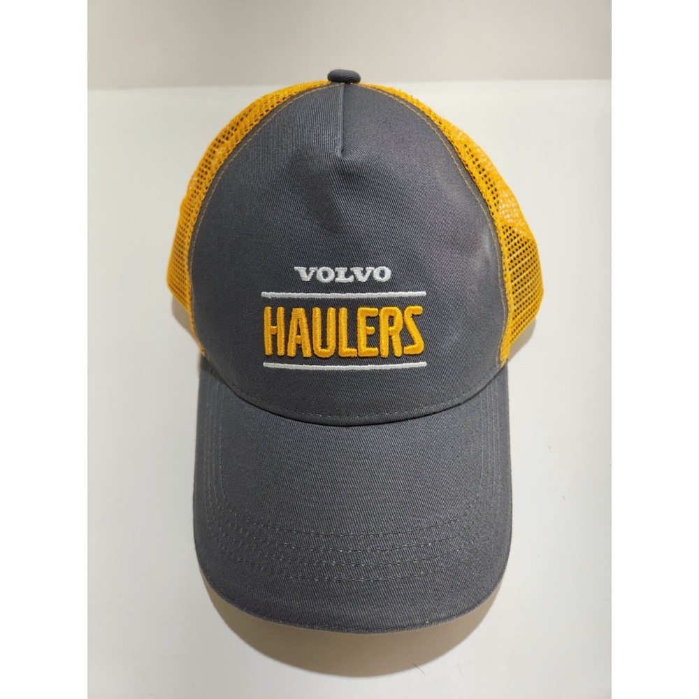 VOLVO Haulers Hat Cap‎ Grey Yellow Snapback Mesh Back Embroidered